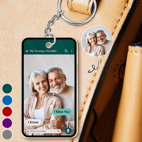 Custom Photo Memorial Message From Loved One - Personalized Acrylic Keychain