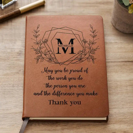 Teacher Thank You For Making A Difference - Personalized Leather Journal