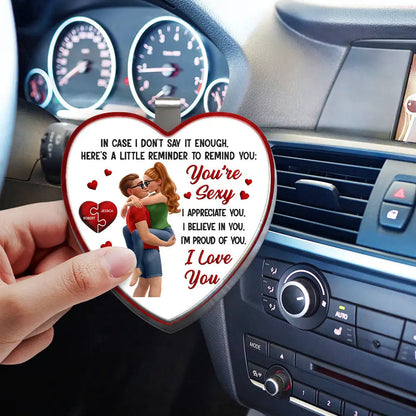 In Case I Don't Say It Enough 3D Kissing Couples - Personalized Custom Shaped Acrylic Car Visor Clip