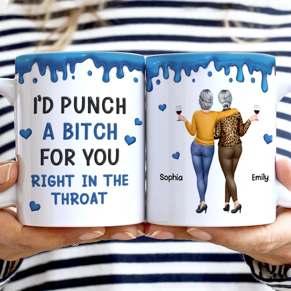Right In The Throat Backside Besties - Personalized White Edge-to-Edge Mug
