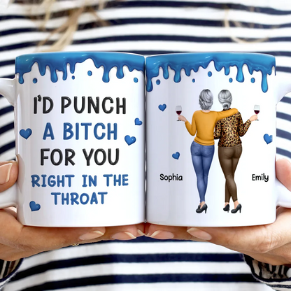Right In The Throat Backside Besties - Personalized White Edge-to-Edge Mug