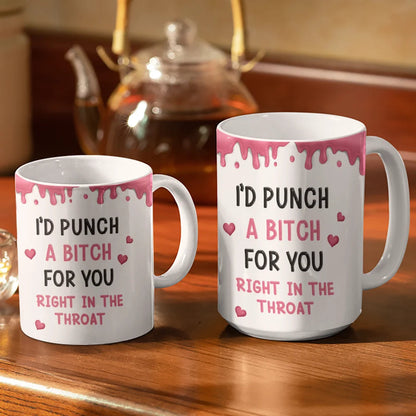 Right In The Throat Backside Besties - Personalized White Edge-to-Edge Mug