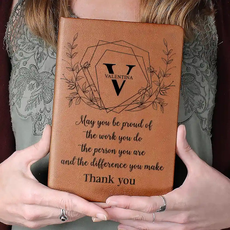 Teacher Thank You For Making A Difference - Personalized Leather Journal