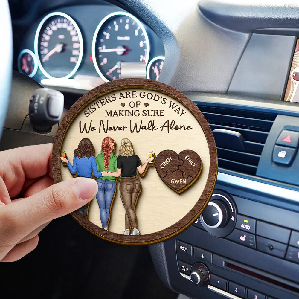 A Friend Is God's Way Of Making Sure We Never Walk Alone - Personalized Custom Shaped Car Visor Clip