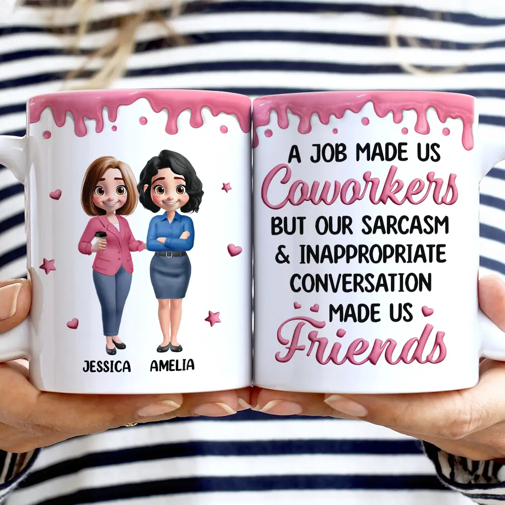 A Job Made Us Coworkers - Personalized White Edge-to-Edge Mug