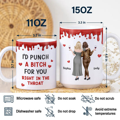 Right In The Throat Backside Besties - Personalized White Edge-to-Edge Mug