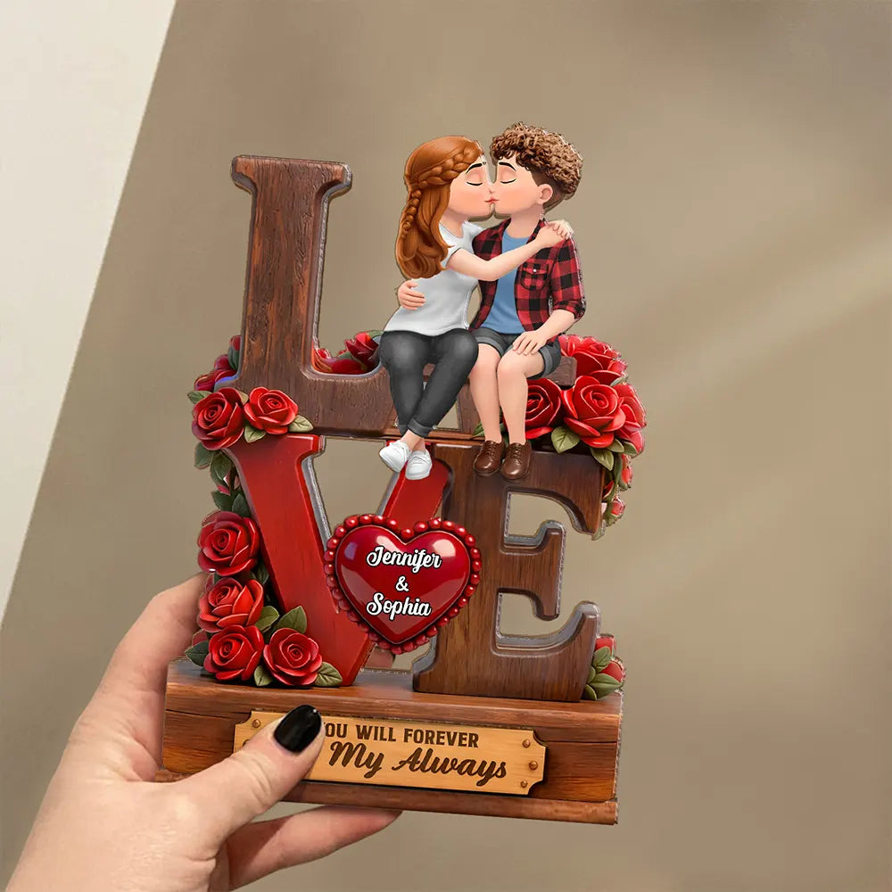 3D Effect Flannel Couple You & Me We Got This - Personalized Custom Shaped Acrylic Wooden Plaque