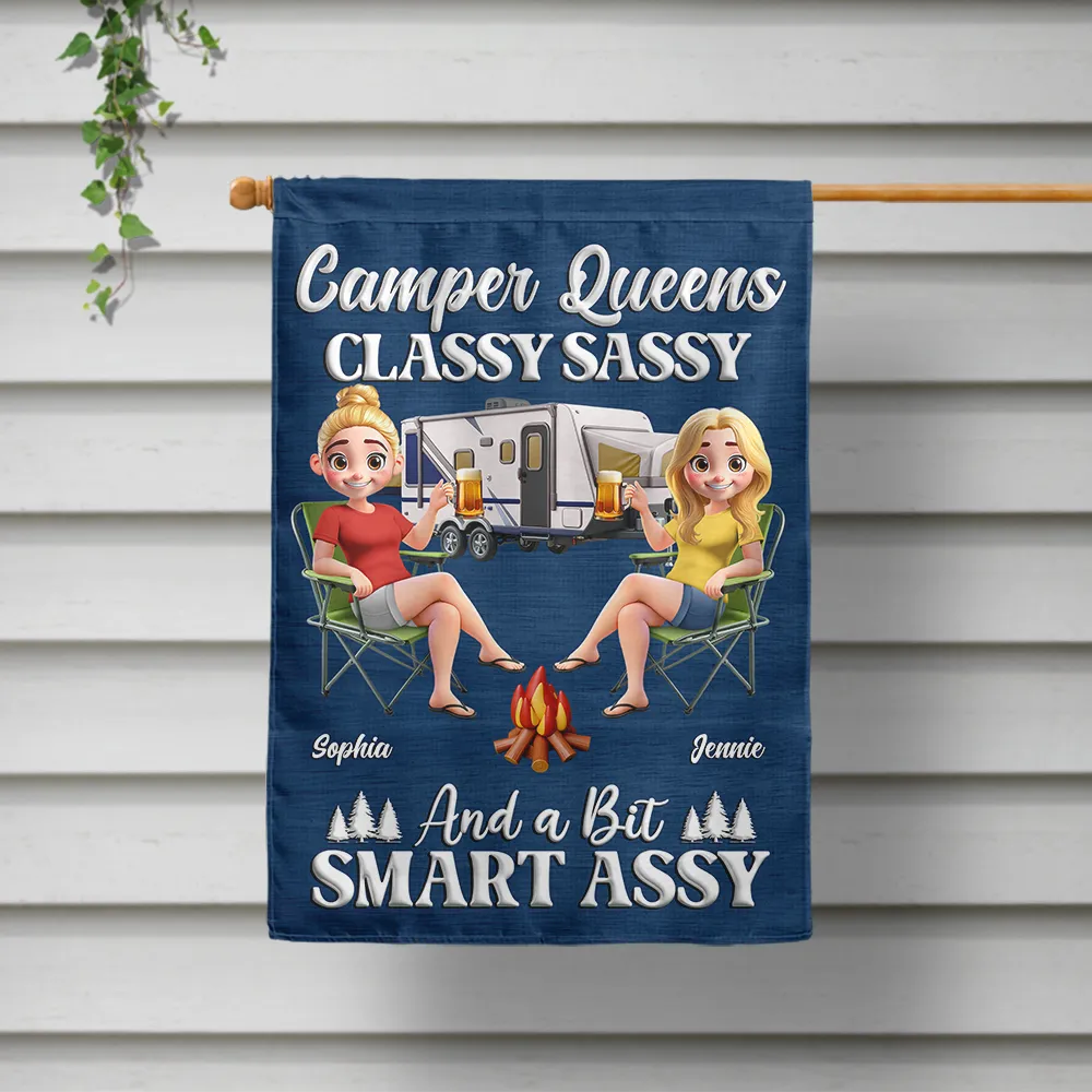 Camper Queens Classy Sassy - Personalized Flag