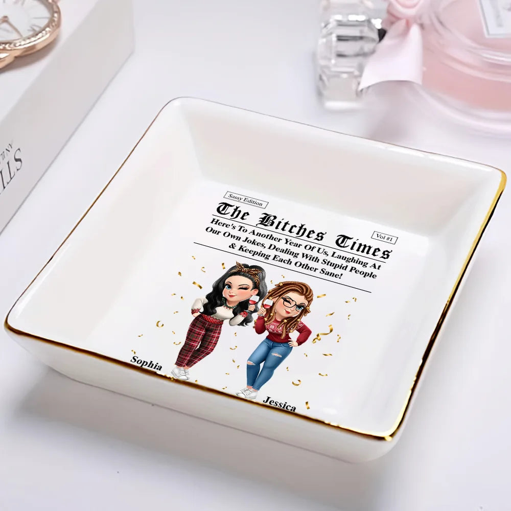 3D Effect Besties Here's To Another Year Of Us - Personalized Ring Dish