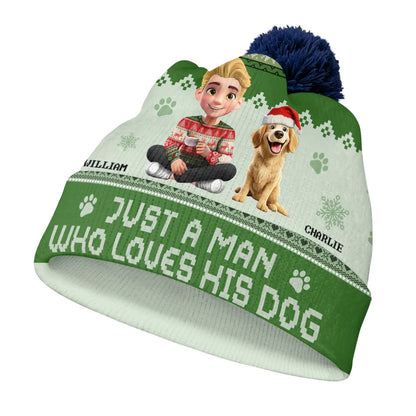 Just A Girl Who Loves Her Dog - Personalized Bobble Beanie Hat