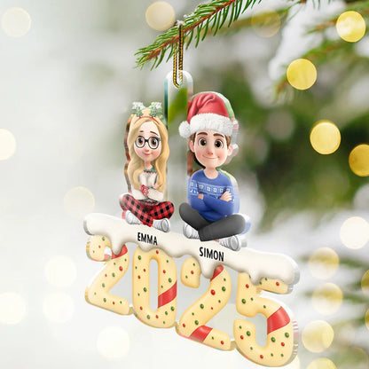 Grandkids Christmas Tree Cake 3D Effect - Personalized Custom Shaped Acrylic Ornament