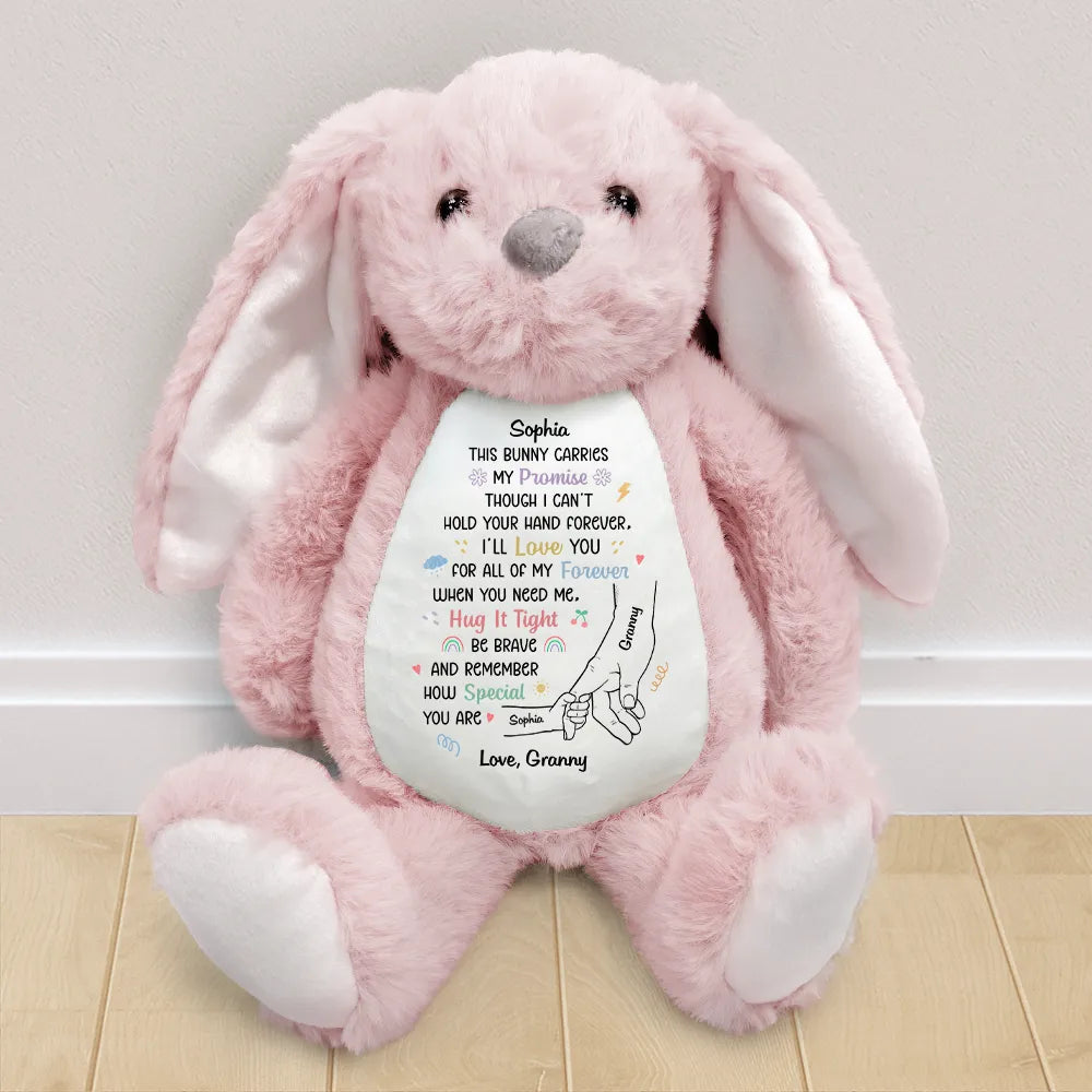 Grandma's Promise To Hold Your Hand Tight - Personalized Soft Toy Bunny