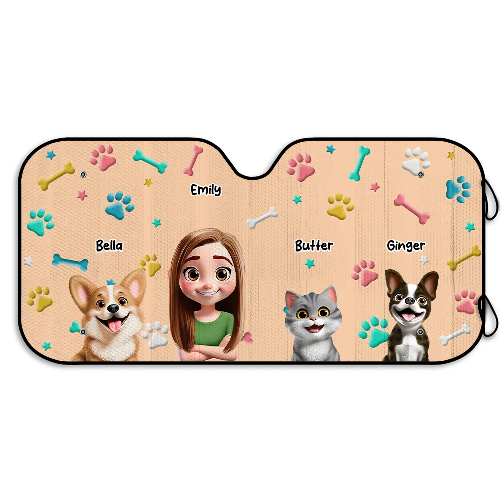 My Pet And I Are On Our Way - Personalized Auto Sunshade