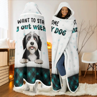 I Just Want To Hang Out With My Dogs - Personalized Wearable Hooded Blanket