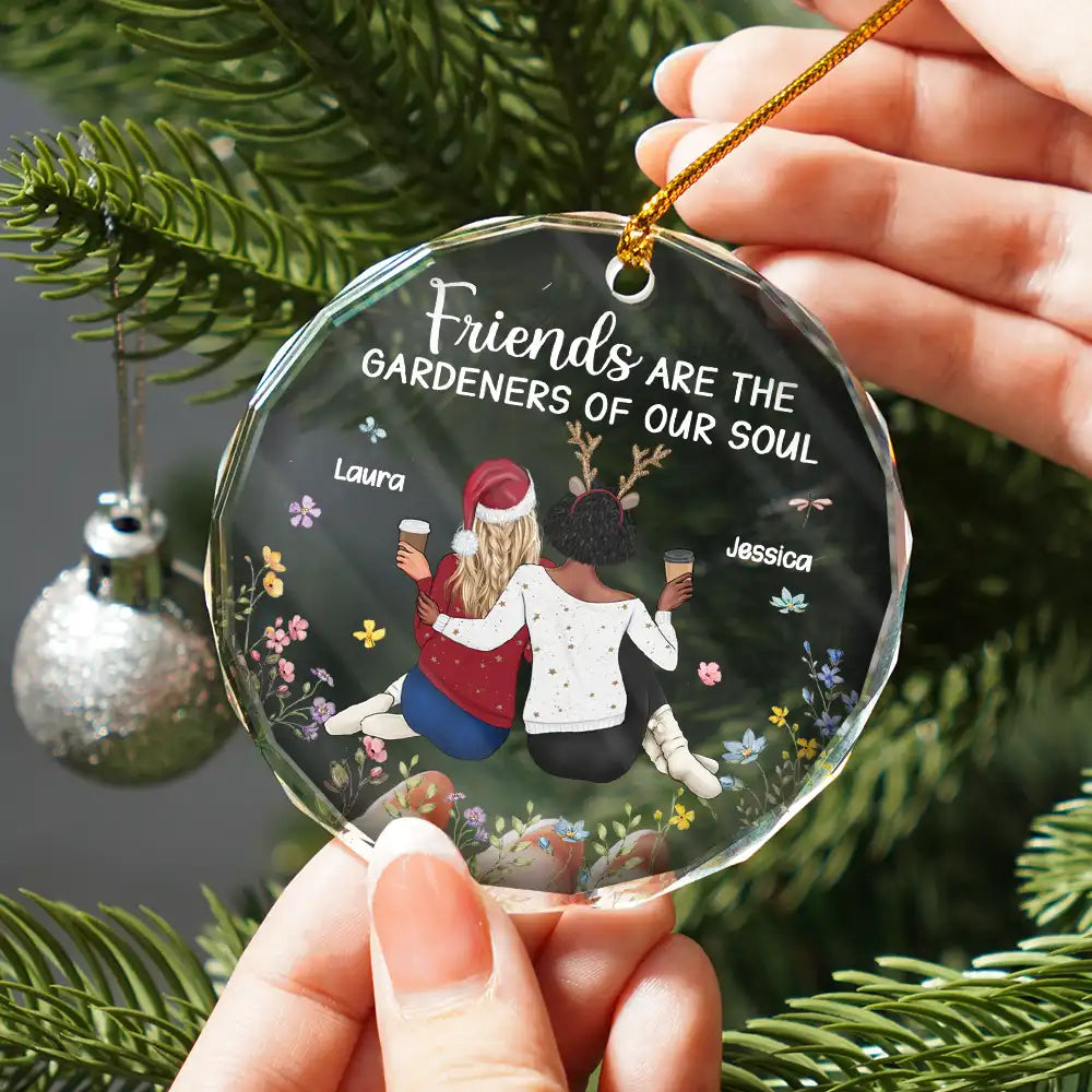 Friends Are The Gardeners Of Our Soul - Personalized Circle Acrylic Ornament