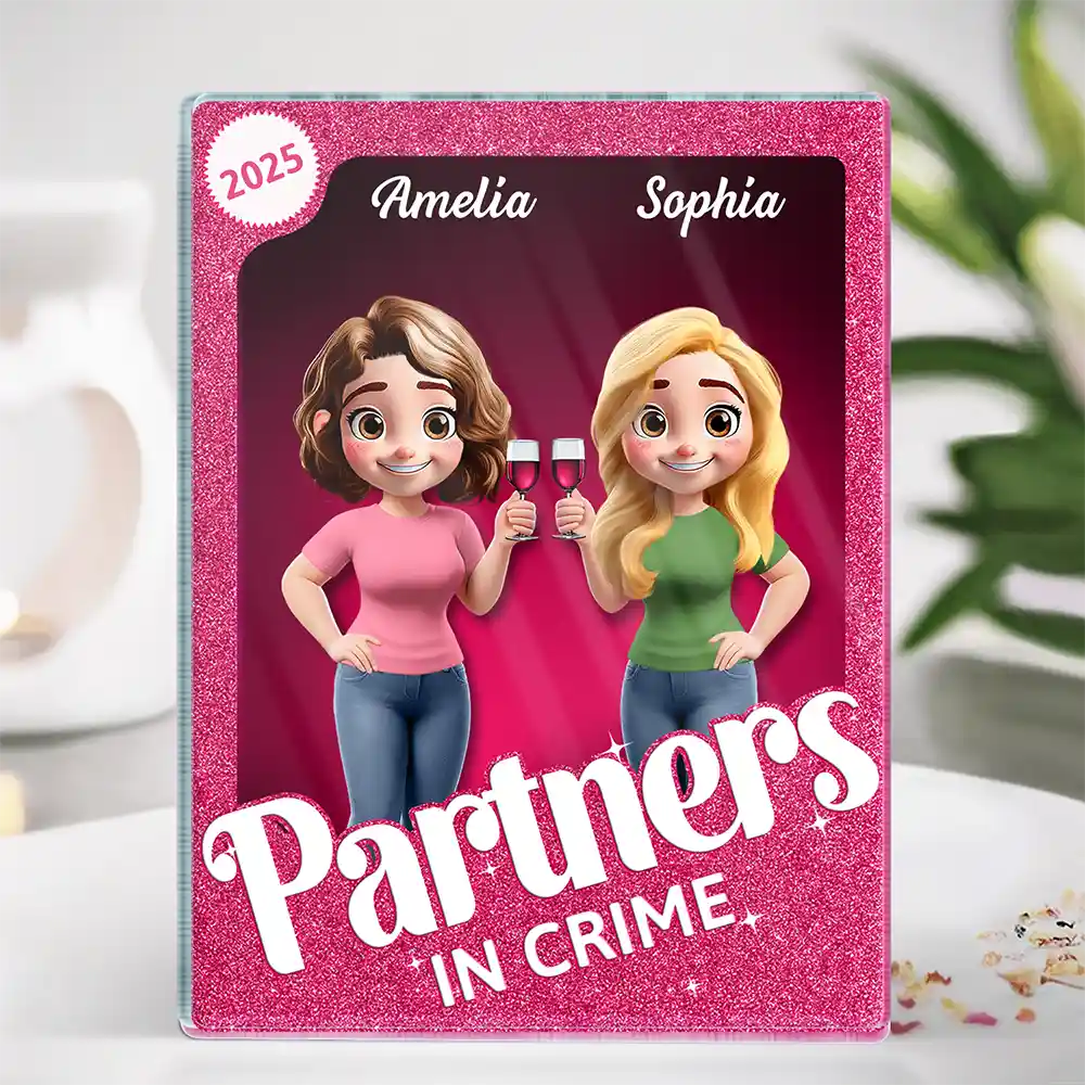 Besties Forever 3D Effect Toy Box - Personalized Custom Shaped Acrylic Plaque