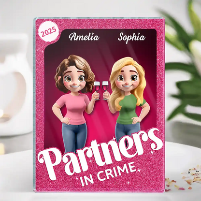 Besties Forever 3D Effect Toy Box - Personalized Custom Shaped Acrylic Plaque