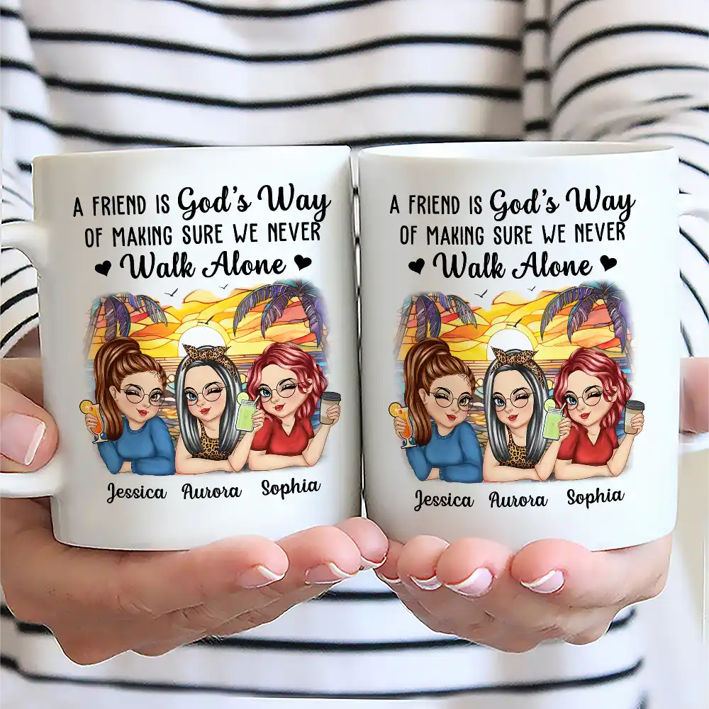A Friend Is God's Way Besties - Personalized Mug