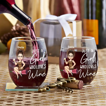Corks Are For Quitters Cartoon Slay Girl - Personalized Stemless Wine Glass