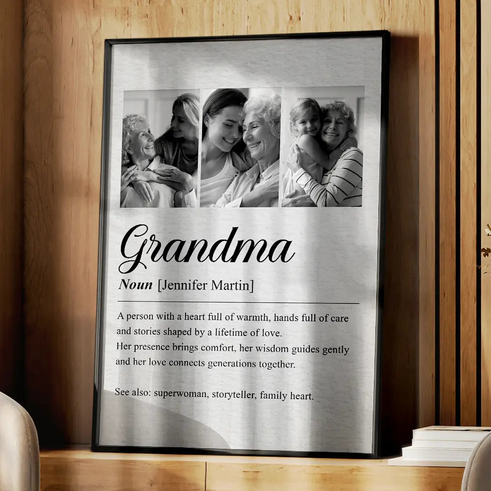 Custom Photo Mom Dad Grandma Grandpa Definition - Personalized Poster