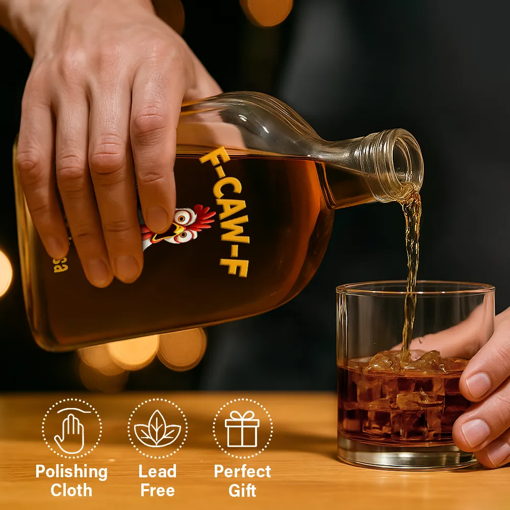 Funny Chicken F-Caw-F - Personalized Whiskey Bottle