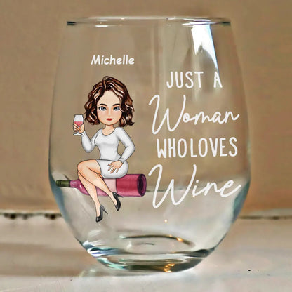 Corks Are For Quitters Cartoon Slay Girl - Personalized Stemless Wine Glass