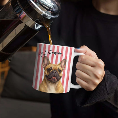 Custom Photo Realistic Watercolor Art Dog Cat Stripe Colors - Personalized White Edge-to-Edge Mug