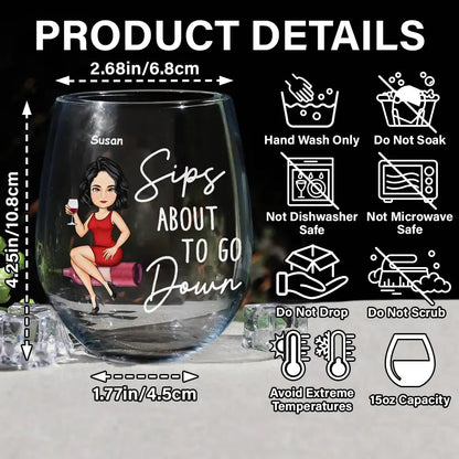 Corks Are For Quitters Cartoon Slay Girl - Personalized Stemless Wine Glass