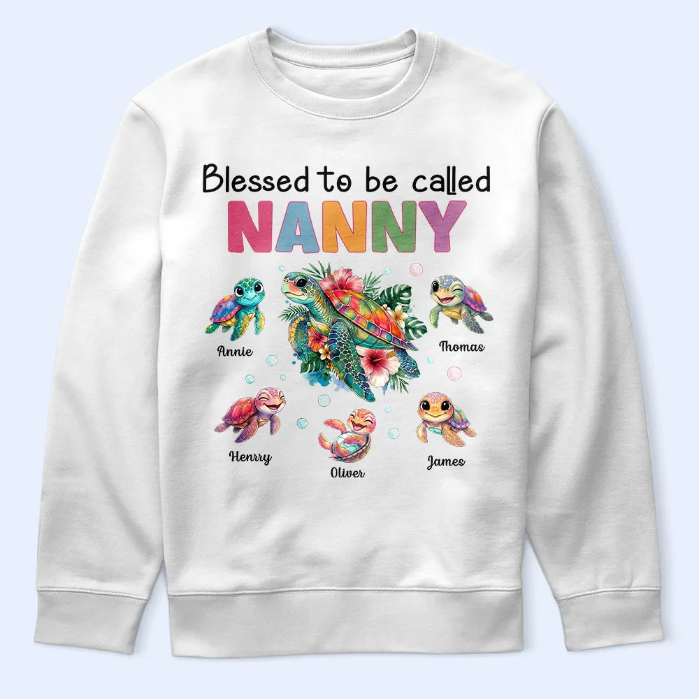 Blessed To Be Called Grandma Sea Turtle - Personalized T Shirt