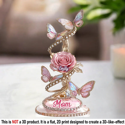 Each Rose Holds A Piece Of Your Heart - Family Personalized Custom Acrylic Plaque Custom Shape - Mother's Day, Gift For Mom, Grandma