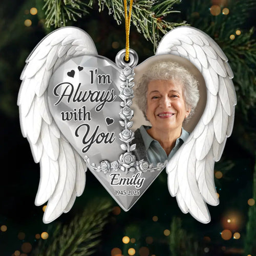 Custom Photo Acrylic Ornament - Personalized Christmas Memorial Sympathy Gifts For Loss Of Mom, Dad - Guiding Me From Heaven