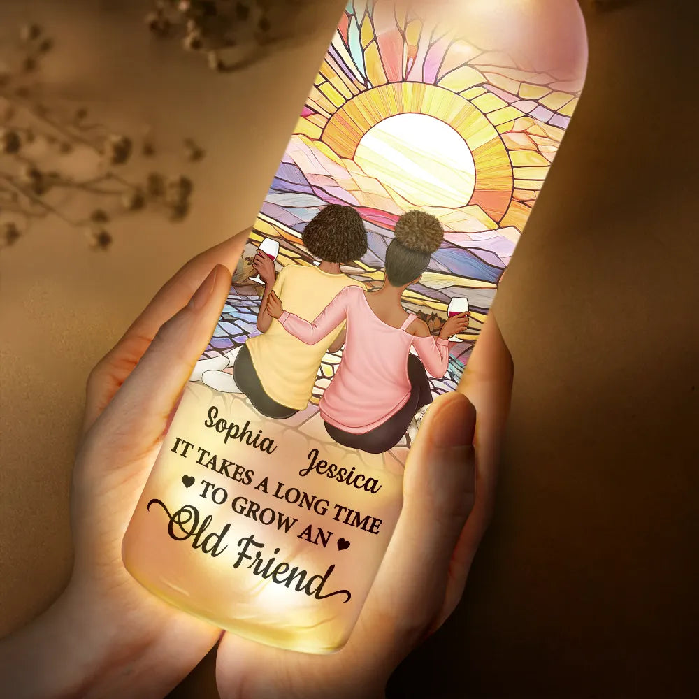 It Takes A Long Time To Grow An Old Friend Starry Night - Personalized Bottle Light