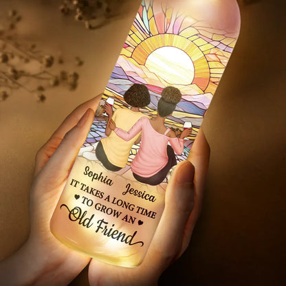 It Takes A Long Time To Grow An Old Friend Starry Night - Personalized Bottle Light