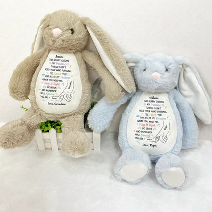 Grandma's Promise To Hold Your Hand Tight - Personalized Soft Toy Bunny