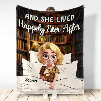 Just A Girl Who Loves Books 3D Effect - Personalized Fleece Blanket