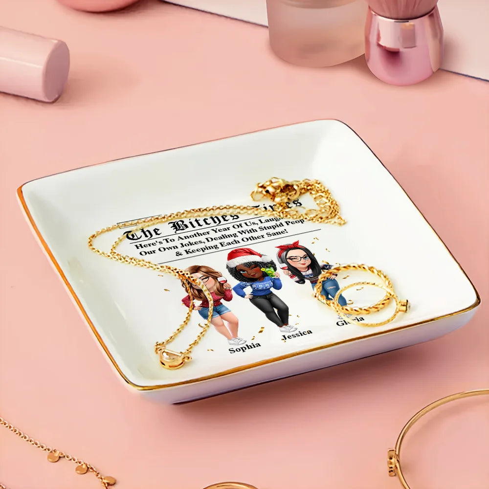 3D Effect Besties Here's To Another Year Of Us - Personalized Ring Dish