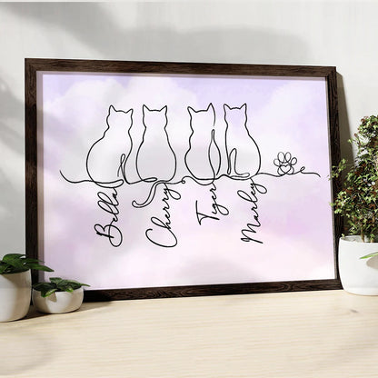 Adorable Cat Line - Personalized Poster