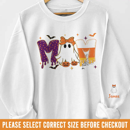 Custom Unisex Sweatshirt, Hoodie With Design On Sleeve - Personalized Halloween Birthday Gifts For Mom, Grandma - Spooky Nights With Family Bonds