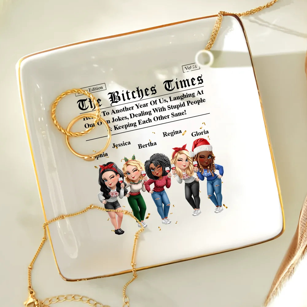 3D Effect Besties Here's To Another Year Of Us - Personalized Ring Dish