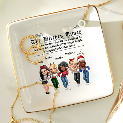 3D Effect Besties Here's To Another Year Of Us - Personalized Ring Dish
