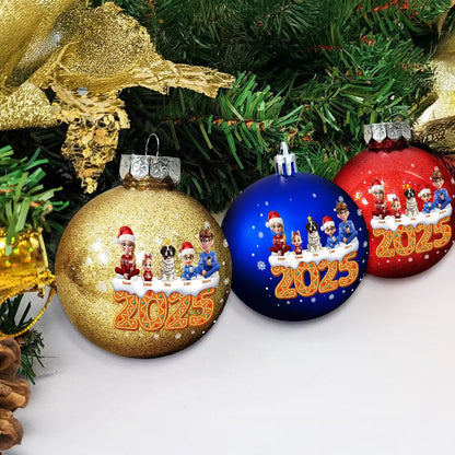 Christmas Family Gingerbread 3D Effect - Personalized Ball Ornament