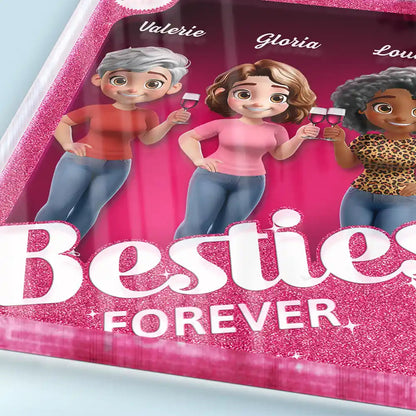 Besties Forever 3D Effect Toy Box - Personalized Custom Shaped Acrylic Plaque
