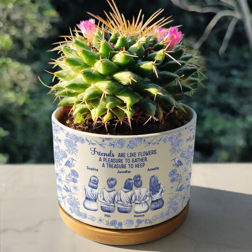 Toile De Jouy Grow An Old Friend - Personalized Ceramic Plant Pot