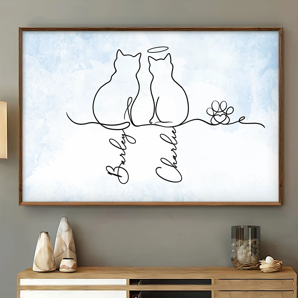Adorable Cat Line - Personalized Poster