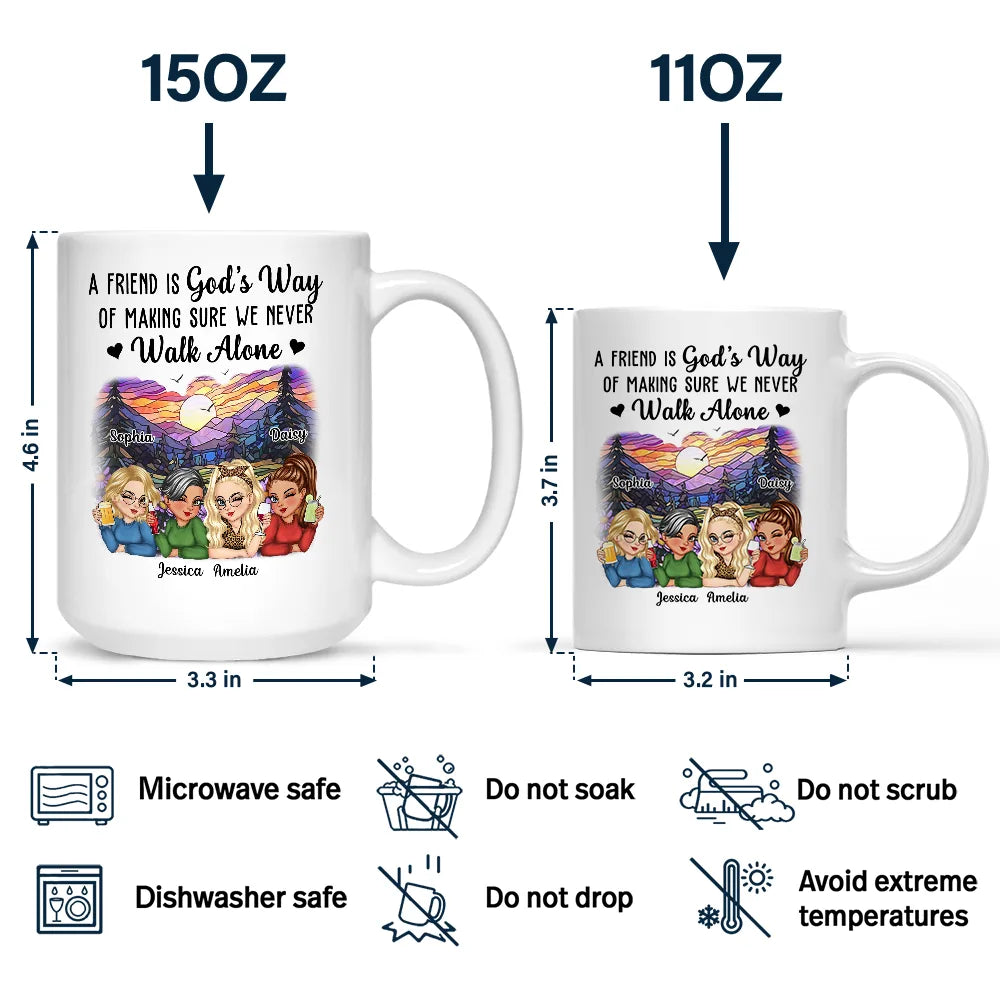 A Friend Is God's Way Besties - Personalized Mug