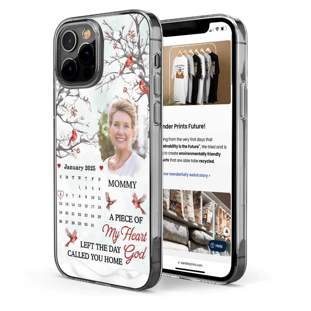 Custom Photo Calendar Memorial My Heart Changed Forever - Personalized Clear Phone Case