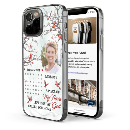 Custom Photo Calendar Memorial My Heart Changed Forever - Personalized Clear Phone Case