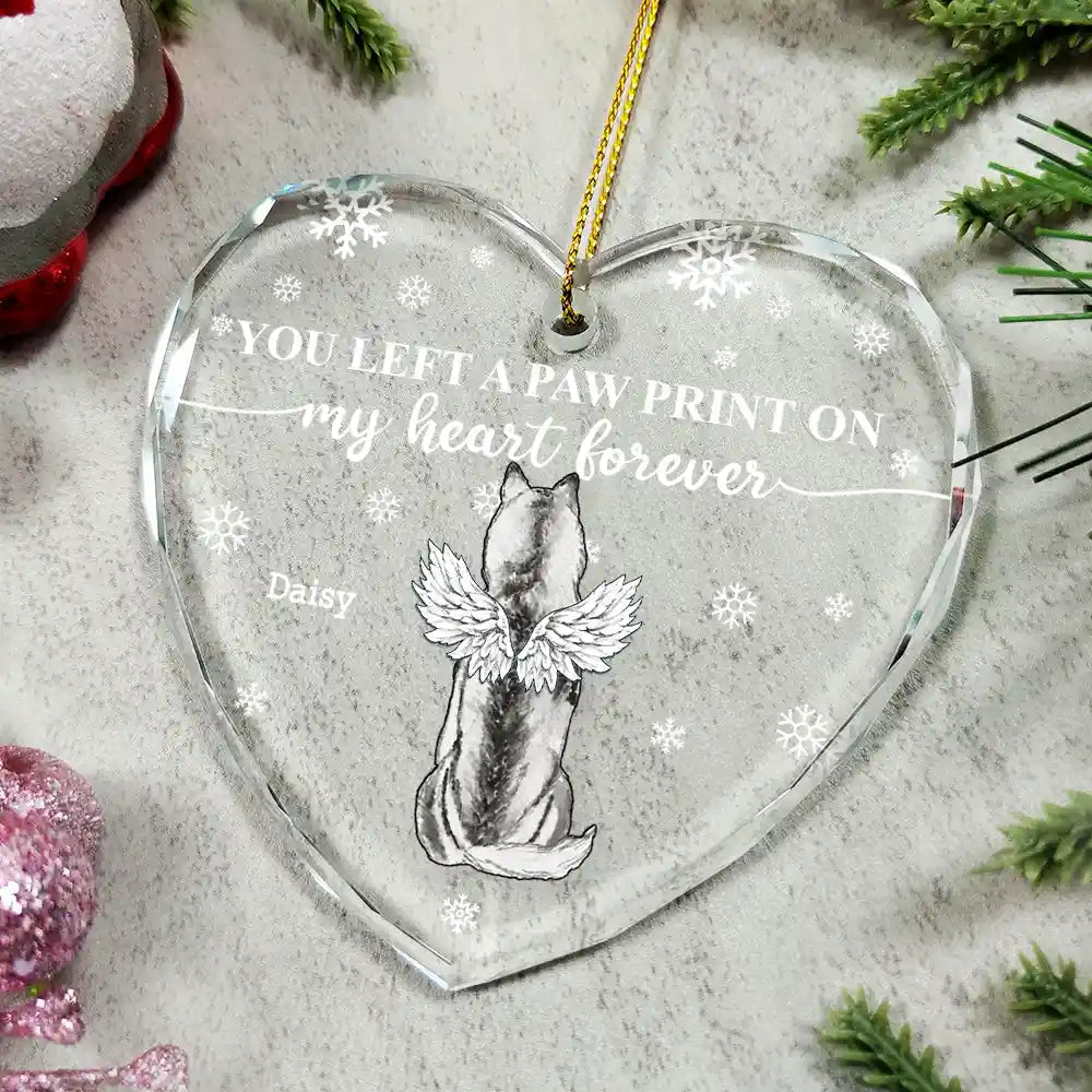 Forever Loved Memorial Dog Cat - Personalized Heart Shaped Acrylic Ornament
