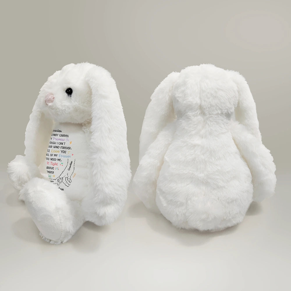 Grandma's Promise To Hold Your Hand Tight - Personalized Soft Toy Bunny