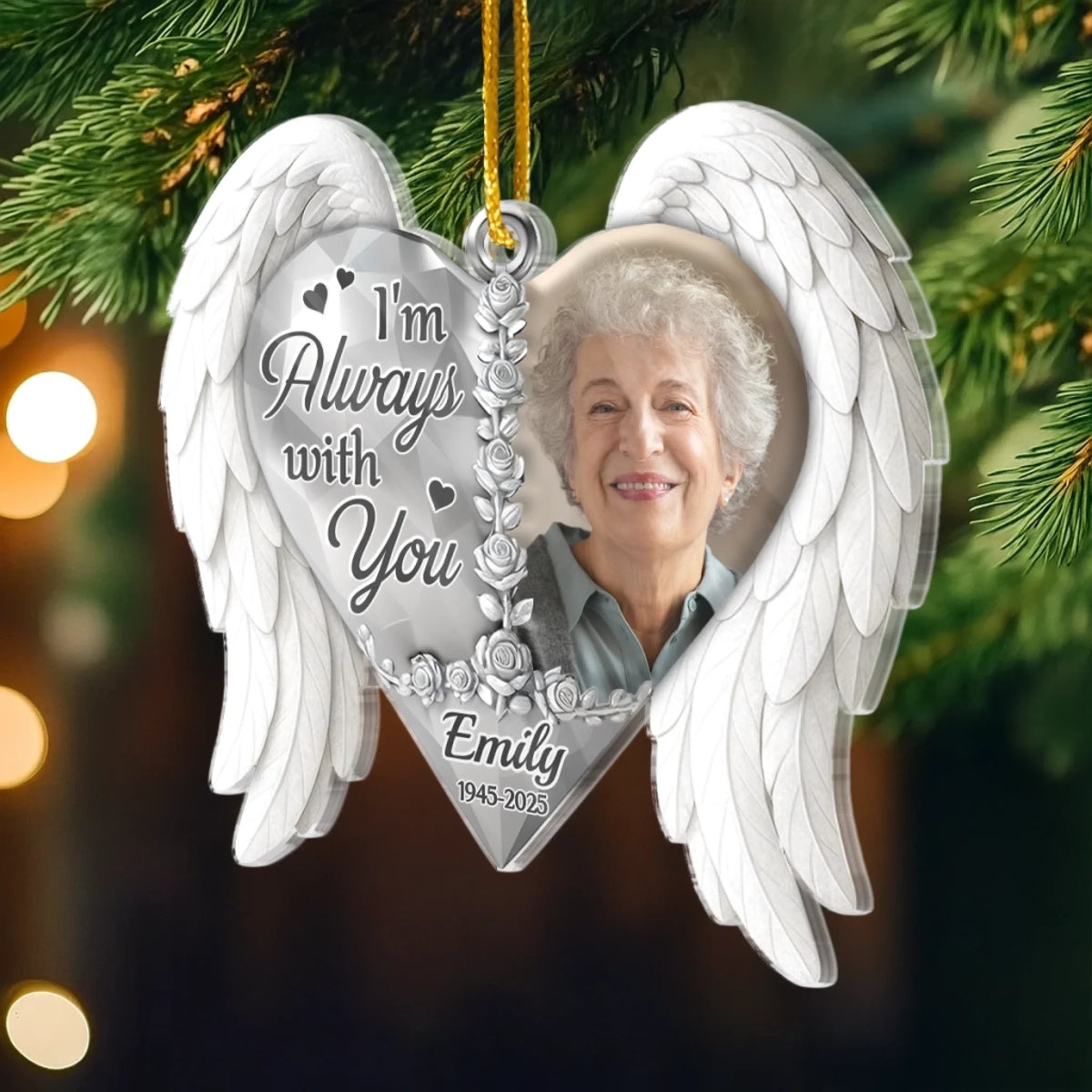 Custom Photo Acrylic Ornament - Personalized Christmas Memorial Sympathy Gifts For Loss Of Mom, Dad - Guiding Me From Heaven